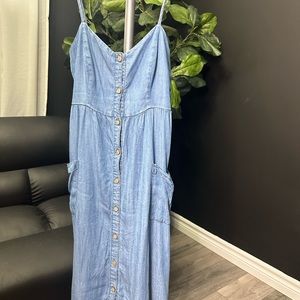 Denim midi dress